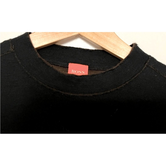 Boss Hugo Boss M Medium Sweater Pullover Black Wool Blend Long Sleeve Crew Neck - Picture 3 of 14